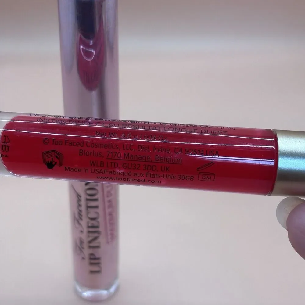Too Faced Lip Injection Extreme  Strawberry Kiss & Maximum  Plump Lip Bundle set